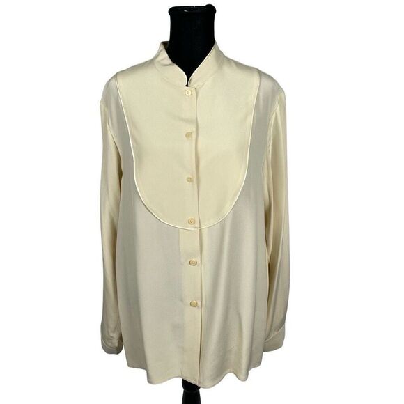 Due Per Due NWT 100% Silk Ivory Blouse - Women’s 12 - Picture 1 of 8